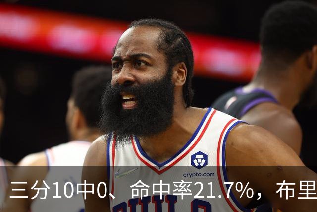 三分10中0、命中率21.7%，布里奇斯赛季场均仅3.3分